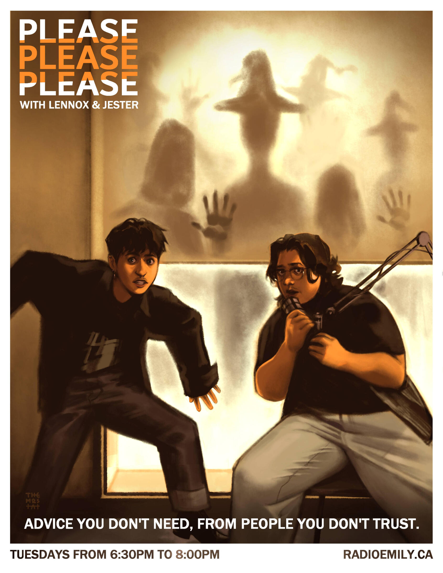 Poster Design and Illustration for "Please Please Please", Radio Show. Commission. Digital, 2025.