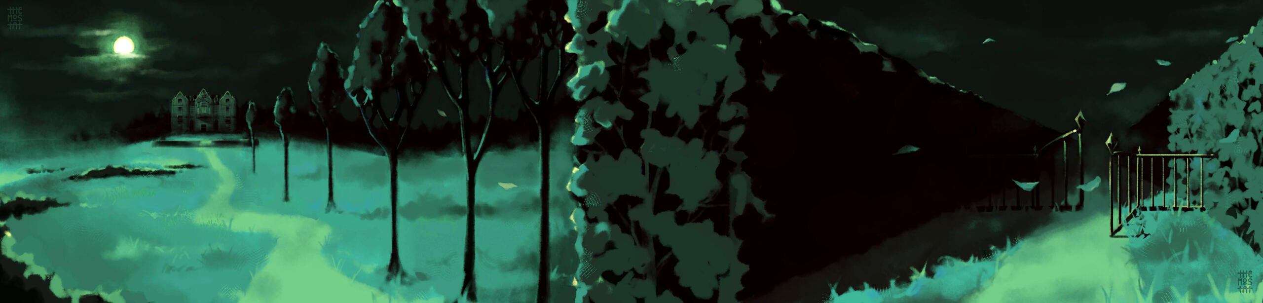 Background Mockup, Panning Shot for 2D Animation. Inspired by Sir Arthur Conan Doyle's The Hound of the Baskervilles. University Project, Non-Commercial. Digital, 2025.